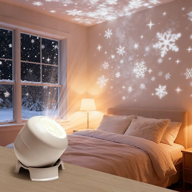 360° Rotating Starry Ocean Projection Night Light Dynamic Projector Decorative Lamp Ocean-Themed Projection Light Festival Gift